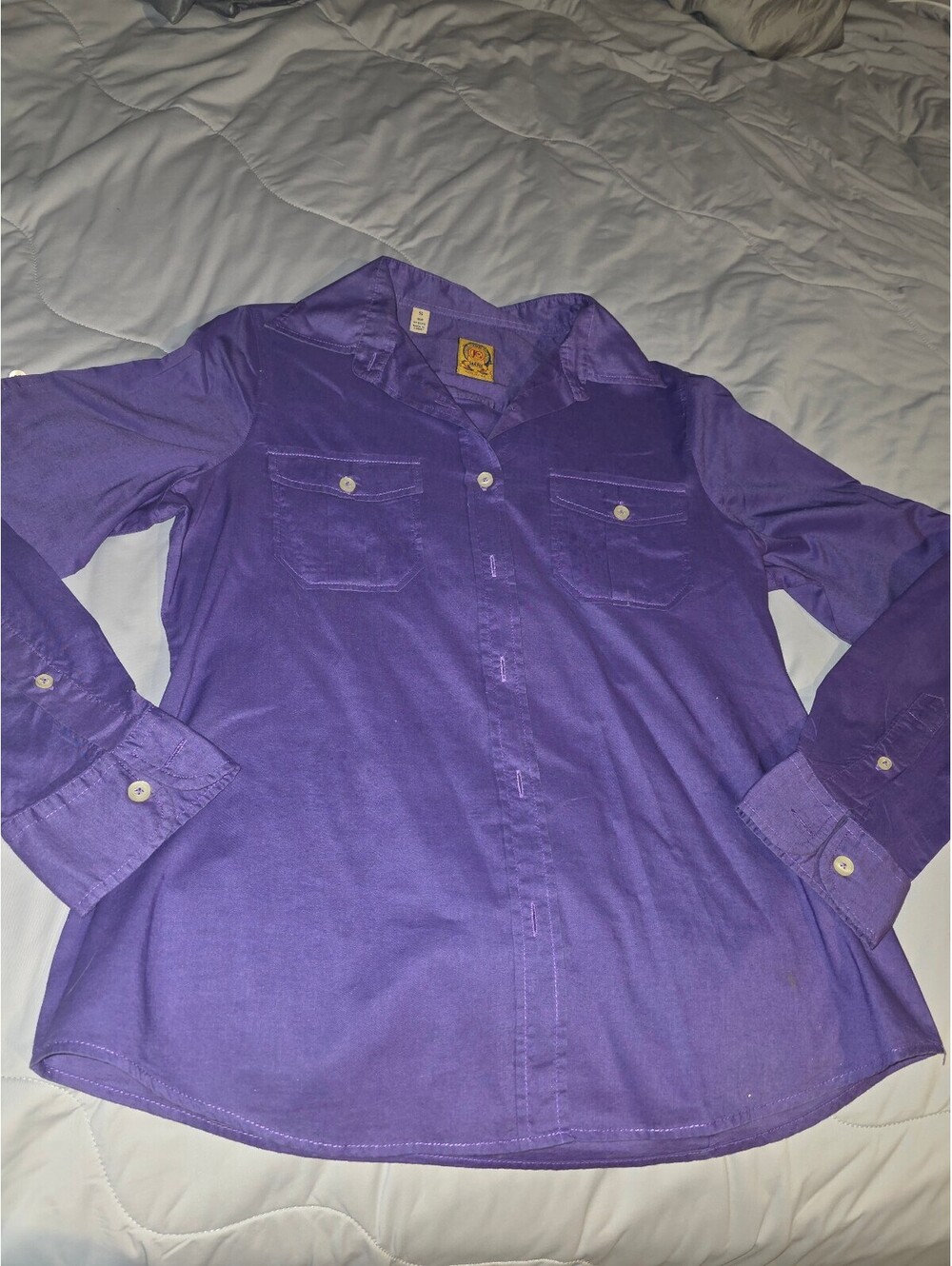 Womens Jachs New York  Long sleeve Purple Button up shirt with pockets Size Sm